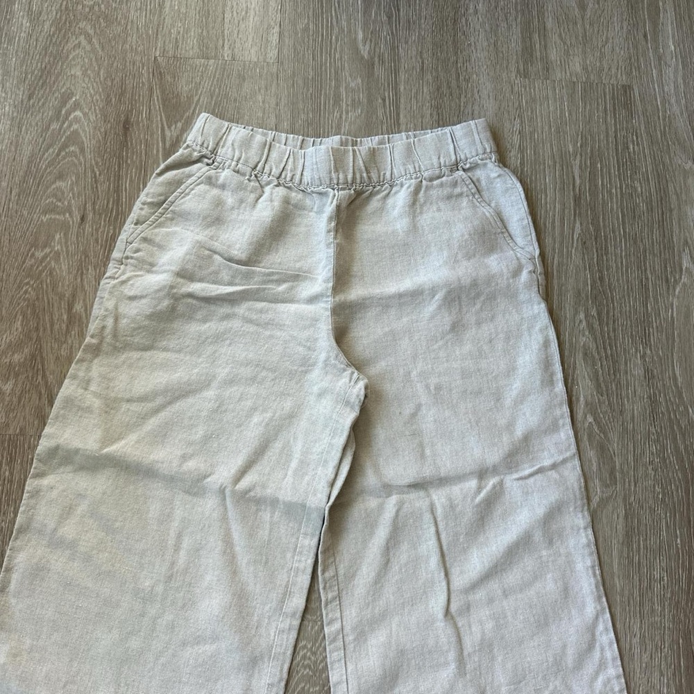 Garnet Hill Light Gray Linen Pants